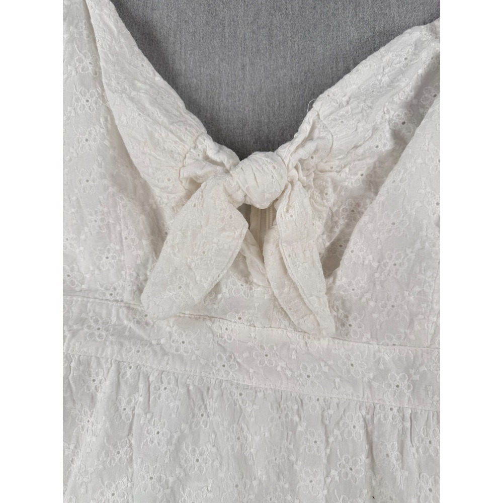 Lost + Wander White Eyelet Tiered Mini Dress Recycled Cotton WDWB03537 Womens - Picture 2 of 7